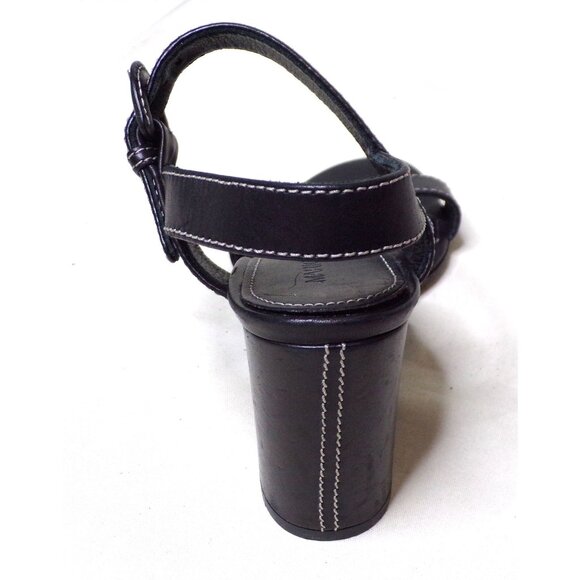 🆕MARION PARKE Lang Block Heel Leather Sandals Shoes 6 Black - Picture 11 of 14